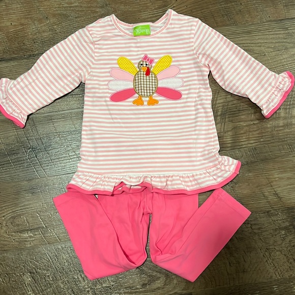 Classic Whimsy Other - Classic Whimsy Turkey Pink Stripe Milly Legging Set